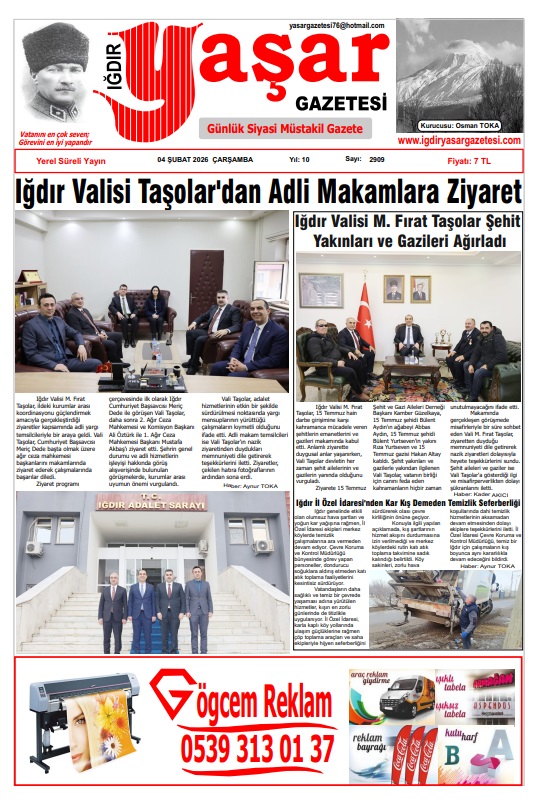 Iğdır Gazeteleri Iğdır Yaşar Gazetesi 04.02.2026