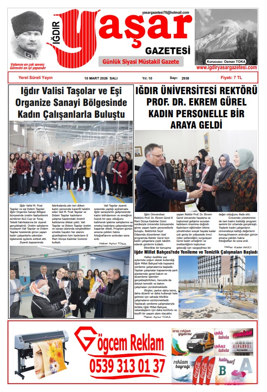 Iğdır Gazeteleri Iğdır Yaşar Gazetesi 10.03.2026
