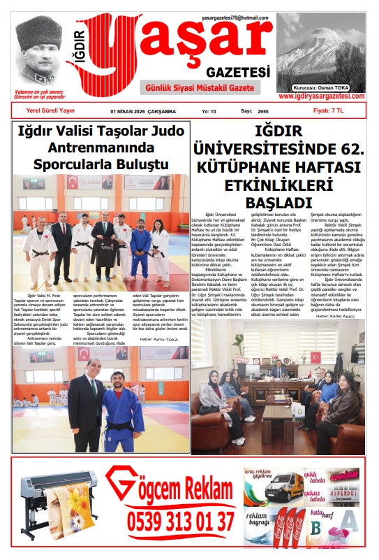 Iğdır Gazeteleri Iğdır Yaşar Gazetesi 01.04.2026