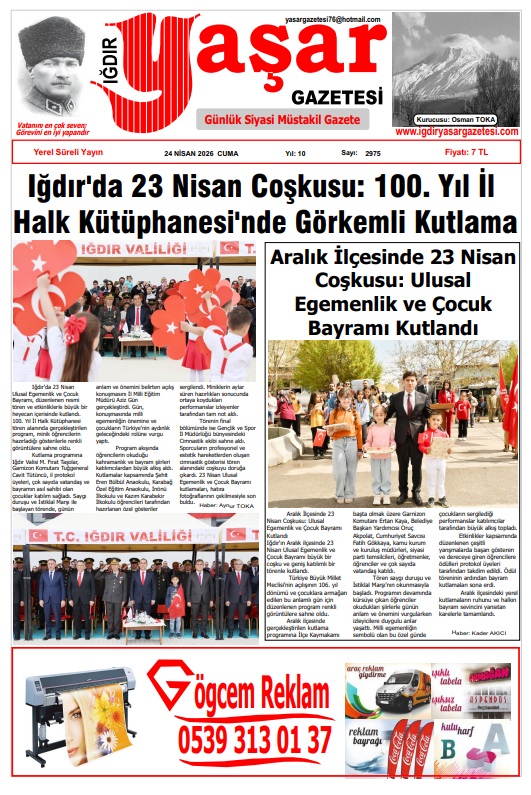 Iğdır Gazeteleri Iğdır Yaşar Gazetesi 24.04.2026