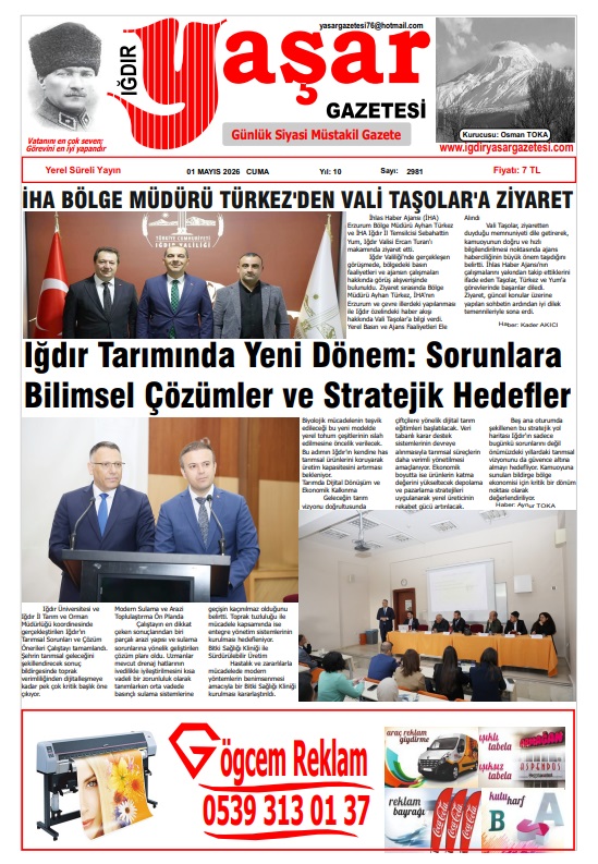 Iğdır Gazeteleri Iğdır Yaşar Gazetesi 01.05.2026