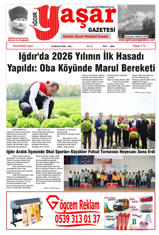 Iğdır Gazeteleri Iğdır Yaşar Gazetesi 05.05.2026