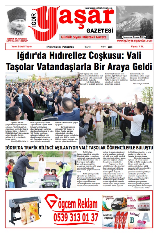 Iğdır Gazeteleri Iğdır Yaşar Gazetesi 07.05.2026