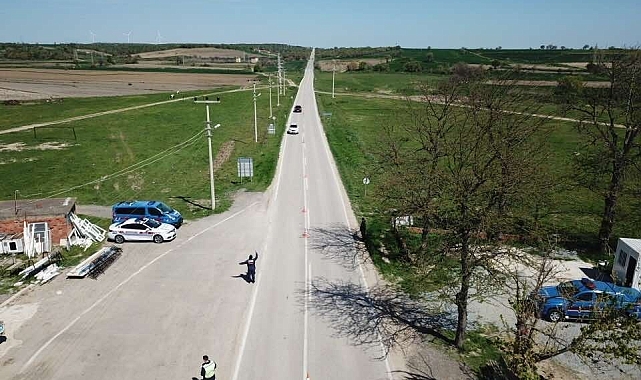 Edirne&#039;de jandarmasından dron destekli trafik denetimi