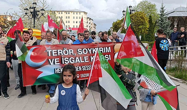 Erzurum&#039;da hekimler ve sağlıkçılar Filistin için &quot;sessiz yürüyüş&quot; yaptı