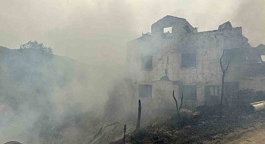 Köyde çıkan yangında 3 ev alevlere teslim oldu