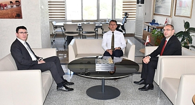 Ziraat Bankası Müfettişi ve Ziraat Bankası Müdüründen Kaymakam Özcan’a ziyaret