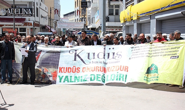 Ağrı&#039;da, Filistin&#039;deki katliam protesto edildi