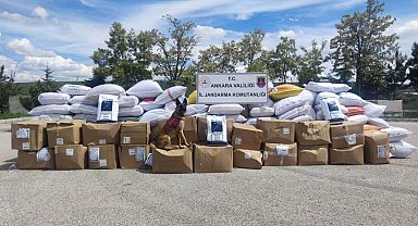 Ankara İl Jandarma Komutanlığı10 milyon TL değerinde kaçak tütün ele geçirildi