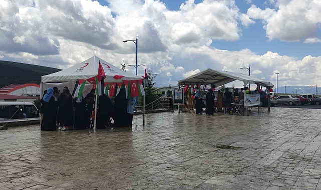 Ardahan&#039;da, Filistinlilere destek amacıyla üniversite kampüsünde çadır kuruldu