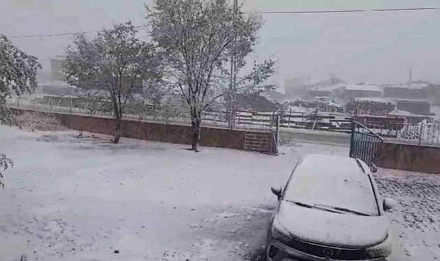 Aşkale&#039;de kar yağışı etkili oldu