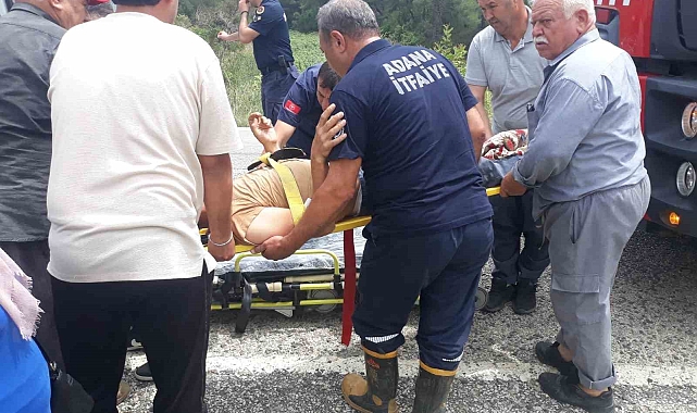 Ayağını, çapa makinasına kaptıran adam, tedavi altına alındı