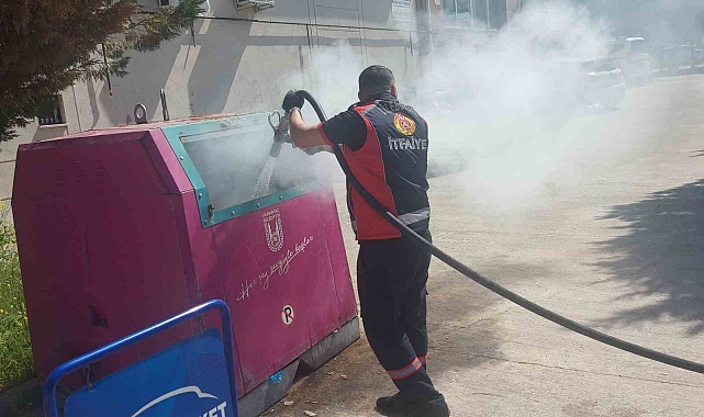 Çöp konteynerinde, yangın çıktı