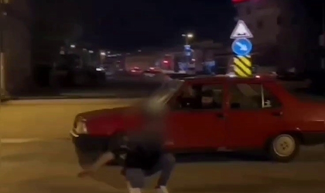 Drift yapan sürücü, polisin takibi sonucu yakalandı
