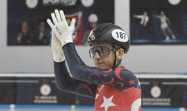 Erzurum Palandöken 2000&#039;lik buz pistinde Furkan akar fırtına gibi esti