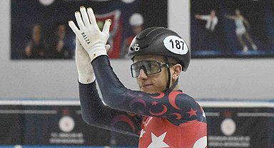 Erzurum Palandöken 2000'lik buz pistinde Furkan akar fırtına gibi esti