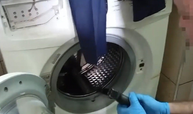 Gizlediği tabancalar, çamaşır makinesinden çıktı
