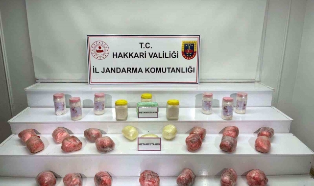 Hakkari&#039;de 34 kilo 638 gram metamfetamin ele geçirildi