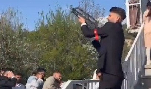 Havaya ateş açan damat gözaltına alındı