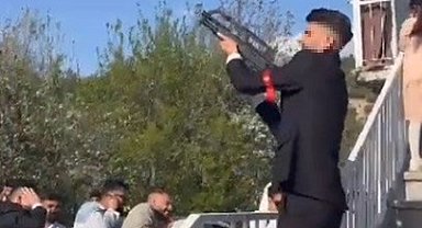 Havaya ateş açan damat gözaltına alındı