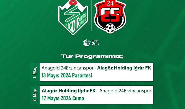 Iğdır Sporun rakibi 24 Erzincan Spor oldu