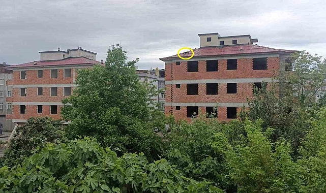 İnşaat Çatısında mahsur kalan köpek kurtarıldı