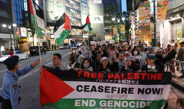 Japonya&#039;da Filistin&#039;e destek için &quot;İntifada Yürüyüşü&quot;