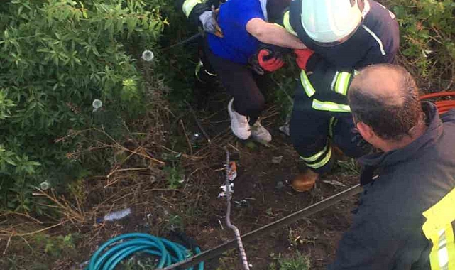 Kontrolden çıkan araç yan yattı: 2 yaralı