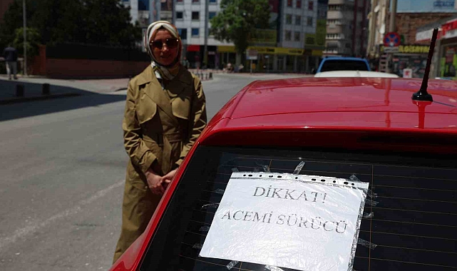 Konya&#039;da Acemi sürücü yazısıyla dikkat çekiyor