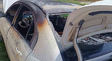 Park halindeki alev alan otomobil paniğe sebep oldu