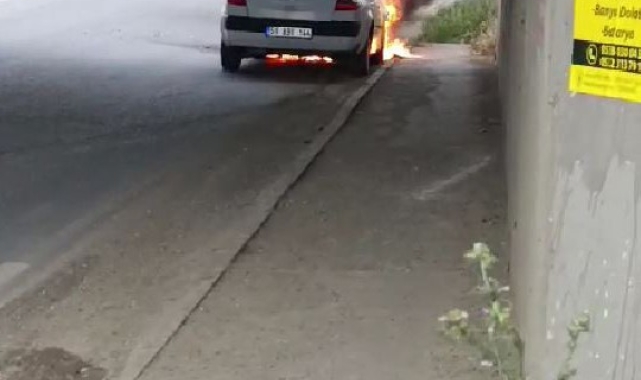 Tekirdağ&#039;da LPG&#039;li otomobil alev topuna döndü