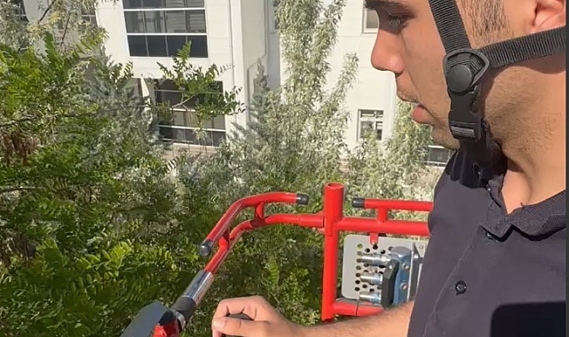 Yuvasından düşen karga yavrusu yuvasına bırakıldı