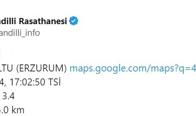 Erzurum&#039;un deprem oldu