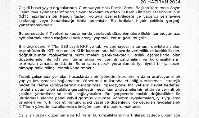 Hazine ve Maliye Bakanlığından, CHP Genel Başkan Yardımcısı Yavuzyılmaz&#039;a yalanlama
