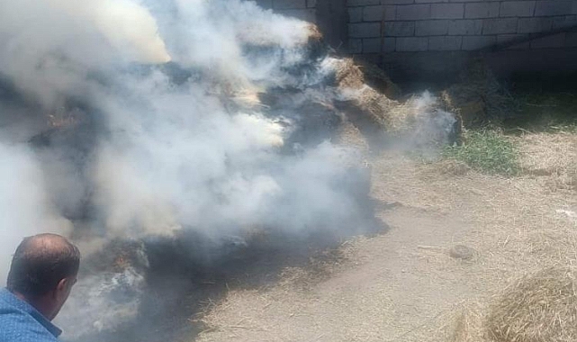 Iğdır’da yüzlerce saman balyası küle döndü