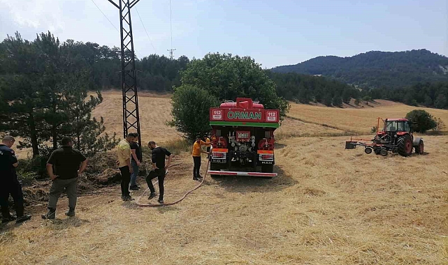 Rüzgarın havaya savurduğu otlar, yangına sebep oldu