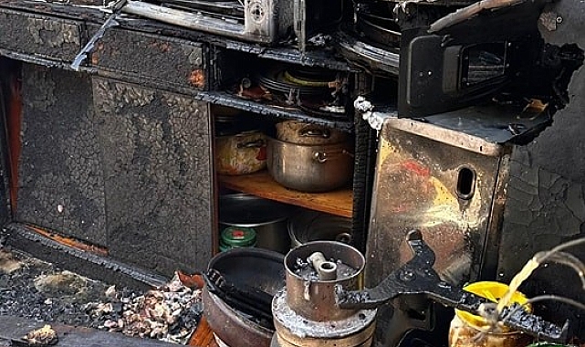 Sobadan yangın çıktı, ev küle döndü