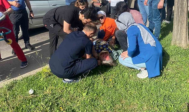 Yayaya yol vermek için durdu, arkadan otomobil çarptı