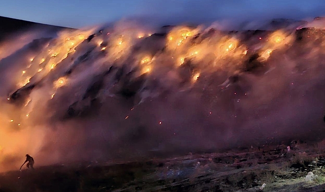 Erciş ilçesinde çöp depolama alanında çıkan yangın söndürüldü