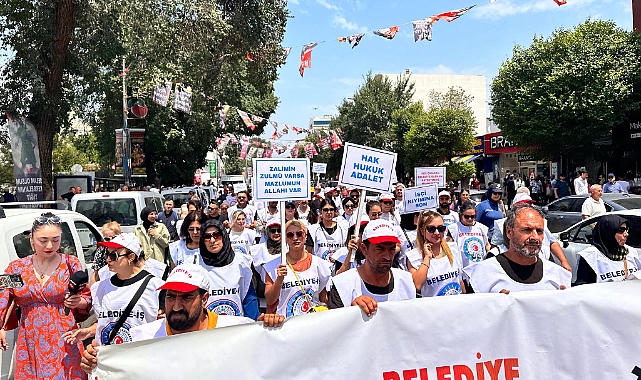Iğdır Belediyesi önünde işçilerin eylemi sürüyor