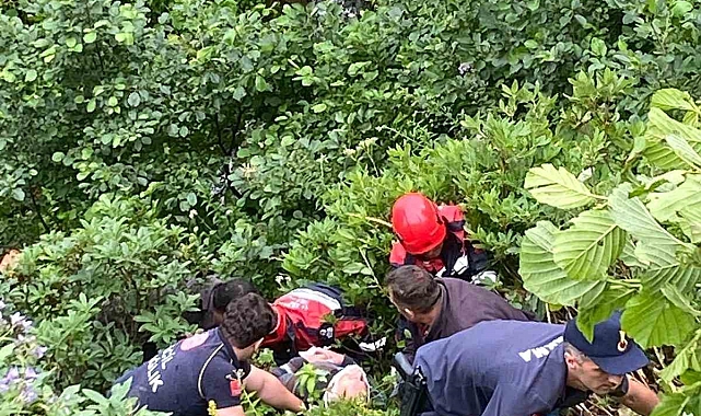 Kaza geçirip 70 metrelik uçurumdan yuvarlandılar