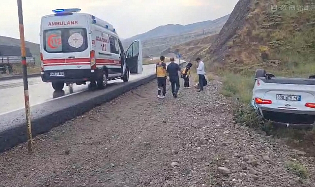 Kontrolünden çıkan otomobil takla attı