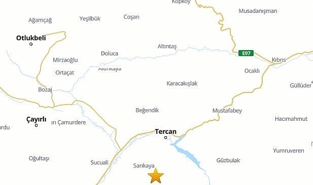 Tercan&#039;da 3.1 büyüklüğünde deprem