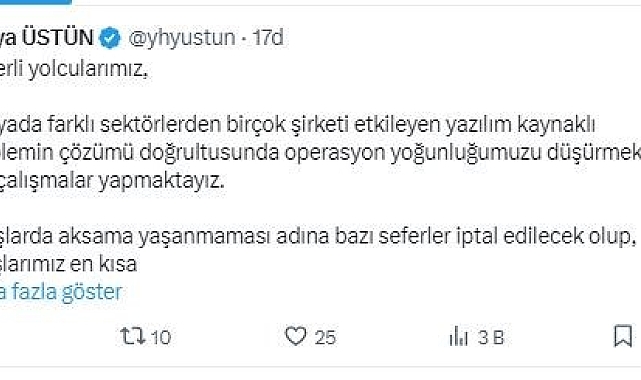 THY Basın Müşaviri: 84 sefer iptal edildi