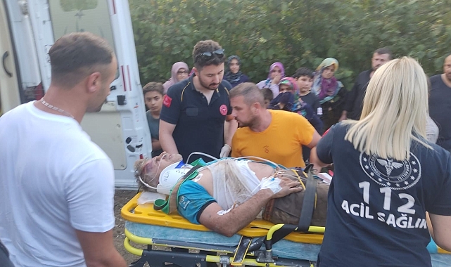 Tırpan yaparken uçuruma yuvarlandı