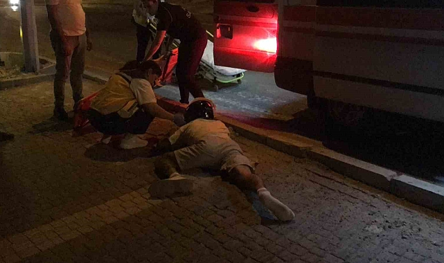 Alkolü sürücü Motosikletten düşerek yaralandı