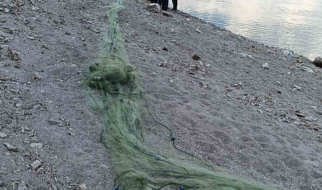 Barajıda 500 metre misina ağ ele geçirildi