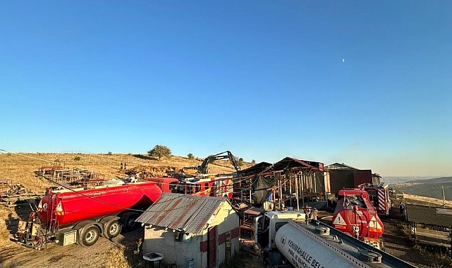 Bir ahırda çıkan yangında 26 büyükbaş hayvan telef oldu