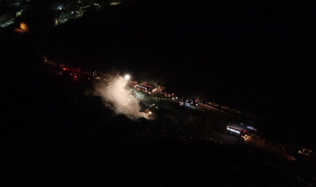 Çöp bertaraf tesisinde çıkan yangın büyümeden söndürüldü