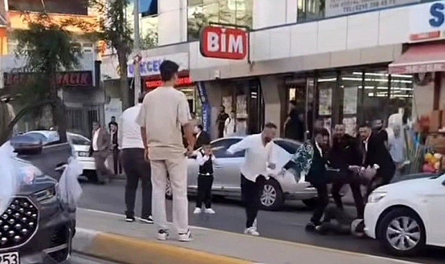 Düğün konvoyunda kavga çıktı